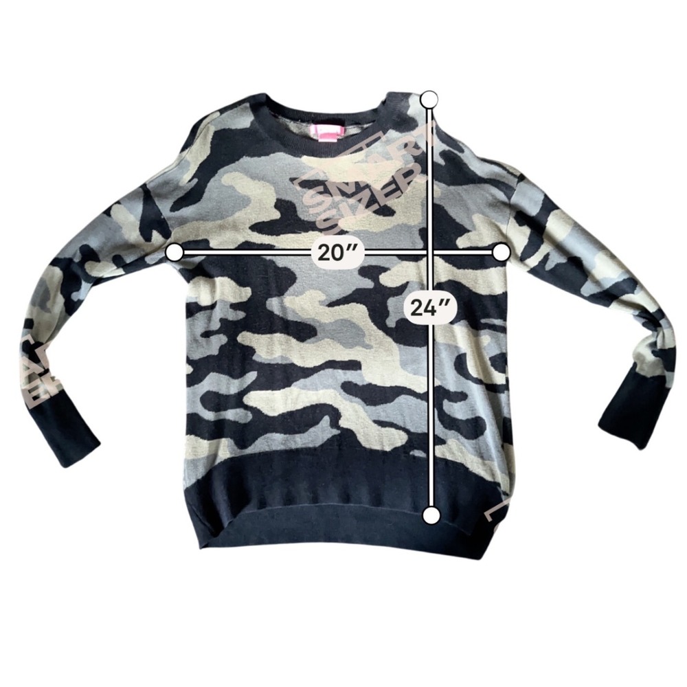 Isaac Mizrahi New York Camo Crewneck Sweater Green Grey Black Womens Large - Picture 8 of 8